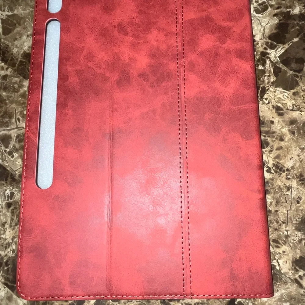 NANROIL Samsung S8 + 12.4 Pen Case Red Genuine Leather Protective Shell Sleep